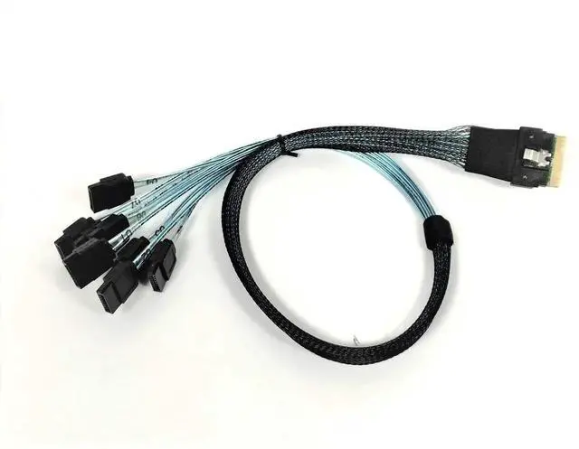 Main image of SlimSAS 8i (SFF-8654) to 8X SATA Cable - 50CM for High-Speed Data Connectivity