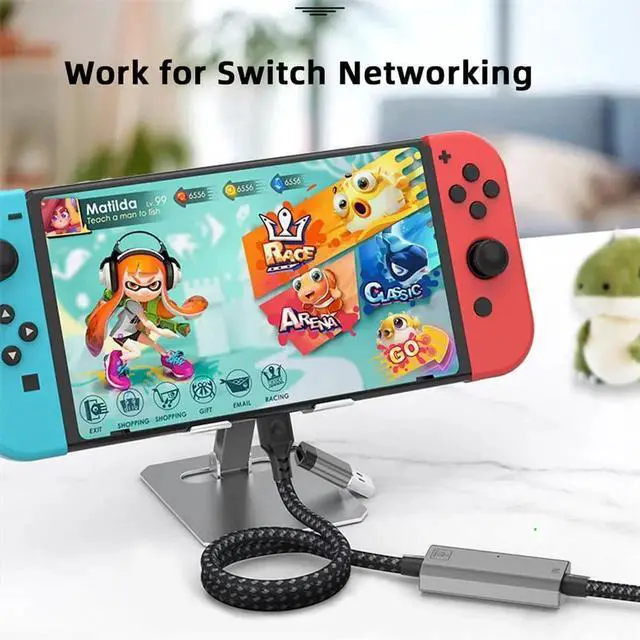 Alt view image 4 of 7 - USB Type-A & Type-C USB-C Combo to URJ45 Male Cord Directly Connected Ethernet Cable 1000Mbps Gigabit LAN Network 120cm