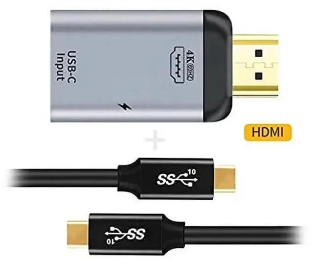 Alt view image 2 of 7 - 100W 10Gbps Cable & USB-C Type C Female Source to HDMI Sink HDTV & PD Power Adapter 4K 60hz 1080p for Phone & Laptop
