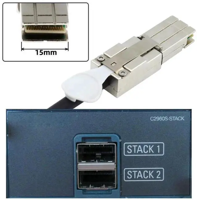 Alt view image 5 of 7 - 20Gbps 40Gbps CAB-STK-E-0.5M FlexStack Stacking Cable Compatible for Catalyst 2960S 2960X 2960XR Networking Switch
