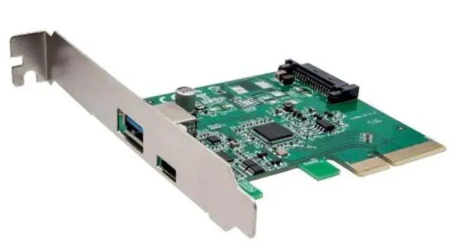 Main image of USB 3.1 Gen II 10Gbps 2-Port Full-Duplex Controller X4 Slot Card Type-C and Type-A Ports Components Other SI-PEX20189