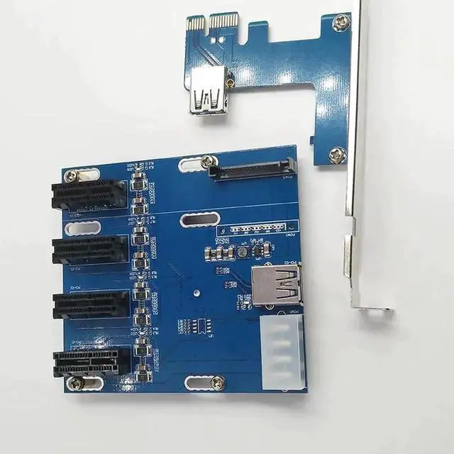 Alt view image 2 of 6 - Ship PCI-E Turn PCIe Riser Cards 1 to 4 PCI-E 1X Expansion Cards 4 Port PCIe slots/PCIePort Multiplier Cards for Miner BTC