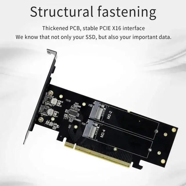 Alt view image 6 of 7 - M.2 PCIE4.0 X16 to 4X NVME Adapter Card PCIE4.0 GEN4 X16 to 4X NVME RAID Card PCI-E VROC Card