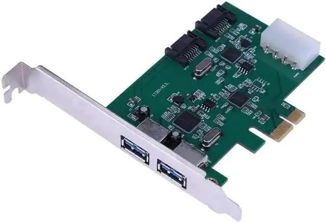 Alt view image 2 of 6 - High Speed 2 Port USB 3.0 + 2 Port SATA 3.0 Desktop PCI-E Adapter Extension Card for Desktop Computer Add On Cards