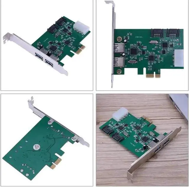 Alt view image 5 of 6 - High Speed 2 Port USB 3.0 + 2 Port SATA 3.0 Desktop PCI-E Adapter Extension Card for Desktop Computer Add On Cards