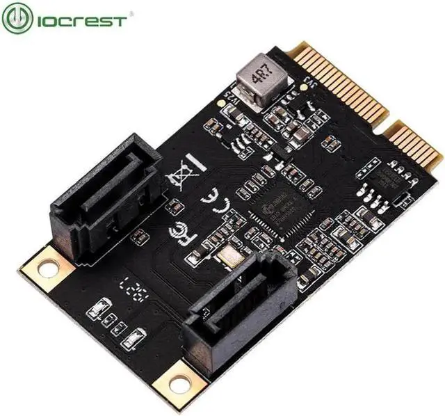 Alt view image 6 of 6 - 2 Port SATA III Full Height Mini PCIE 3.0 gen3 high speed Controller Card