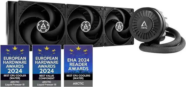 Main image of ARCTIC Liquid Freezer III 360 - CPU AIO Water Cooler, Water Cooling PC, Intel & AMD, Efficient PWM-Controlled Pump, Fan: 2001800 RPM, LGA1851 and LGA1700 Contact Frame - Black