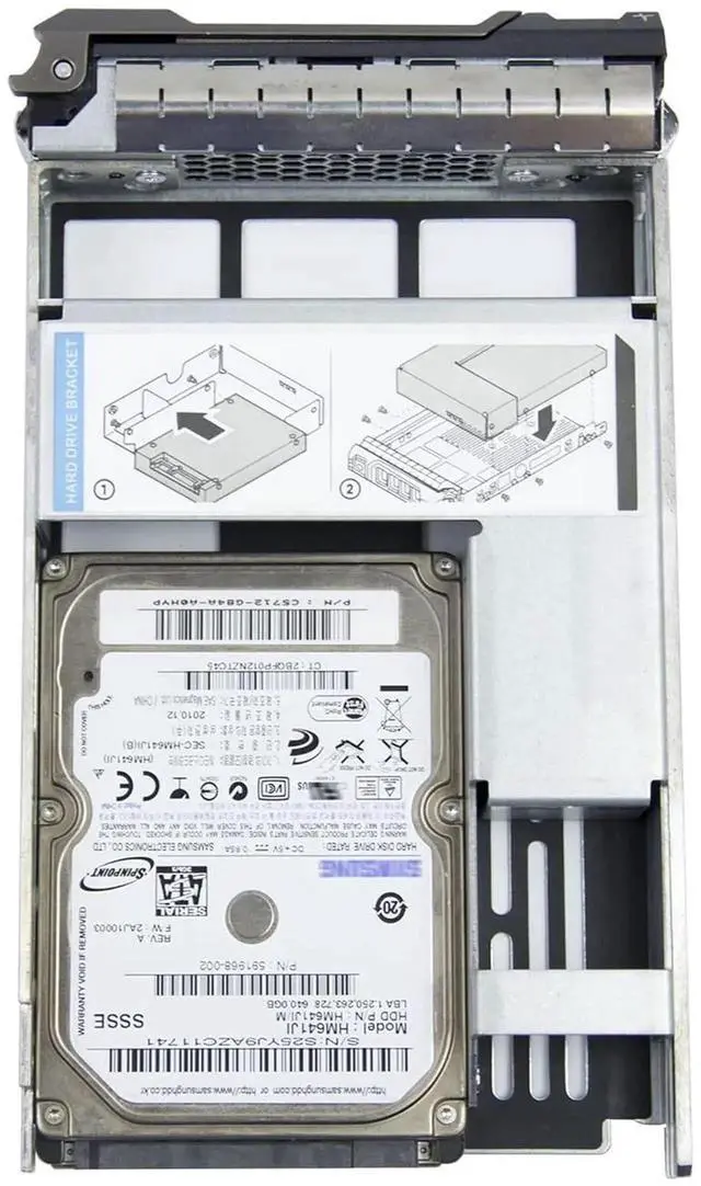 Alt view image 2 of 5 - Pack-4 2.5" 9W8C4 Y004G SSD Adapter Bracket for DELL 3.5" F238F G302D X968D F9541 SAS SATA Hard Drive Caddy Tray Enclosure with Screws
