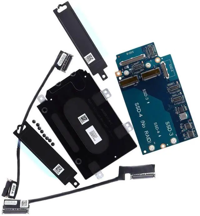 Alt view image 2 of 5 - Deal4GO SATA Interposer Board D3P25 LS-J106P to NVMe M.2 SSD Hard Drive SSD-3 and SSD-4 w/ 2.5" HDD Bracket R24Y6 for Dell Alienware Area-51m R2