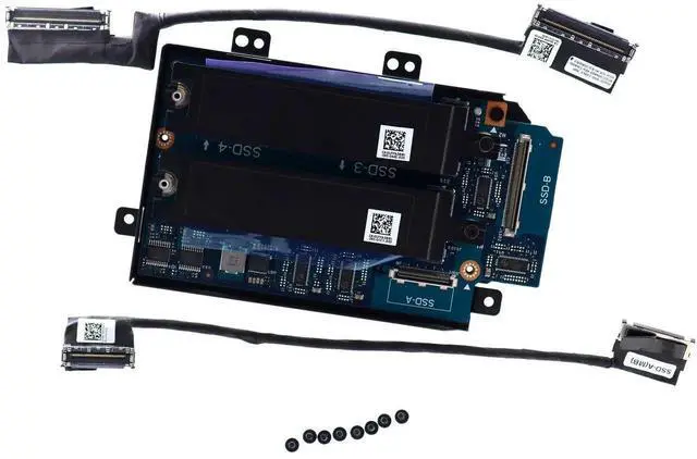Alt view image 5 of 5 - Deal4GO SATA Interposer Board D3P25 LS-J106P to NVMe M.2 SSD Hard Drive SSD-3 and SSD-4 w/ 2.5" HDD Bracket R24Y6 for Dell Alienware Area-51m R2