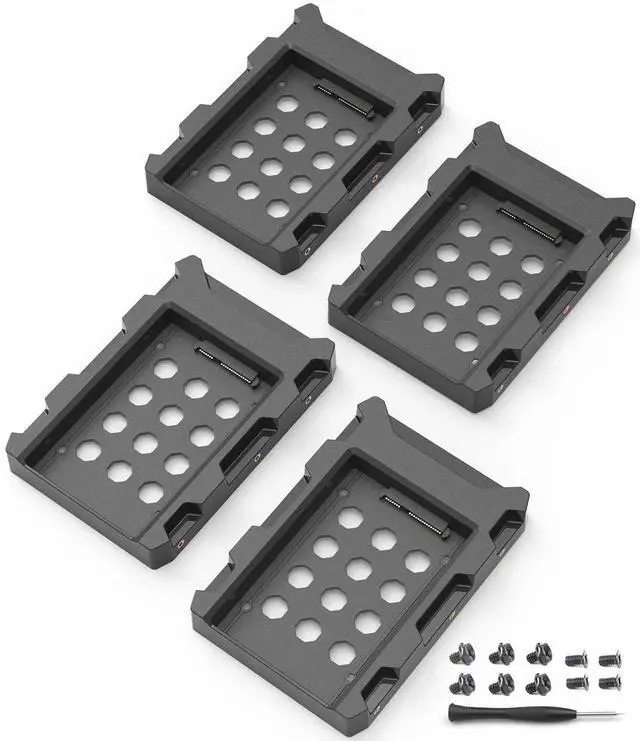 Main image of DecorStat 4 Pack SSD HDD Holder Mounting Bracket Hard Drive Adapter 2.5'' to 3.5'' SSD Bracket Converter Internal Hard Disk Drive Caddy Case Tray for 2.5 HDD with SATA III Interface Hot Swap Plug