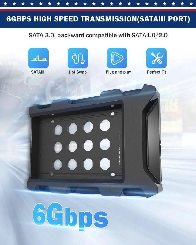 Alt view image 3 of 5 - DecorStat 4 Pack SSD HDD Holder Mounting Bracket Hard Drive Adapter 2.5'' to 3.5'' SSD Bracket Converter Internal Hard Disk Drive Caddy Case Tray for 2.5 HDD with SATA III Interface Hot Swap Plug