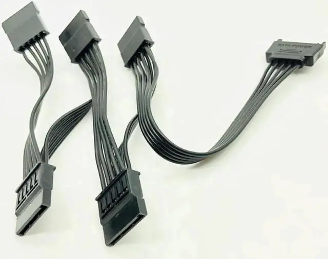 Alt view image 2 of 3 - 10PCS SATA Power Cable for HDD 15Pin SATA male to 5-ports SATA female SATA Computer Hard Drive Cable HDD Cage Caddy Power Cable