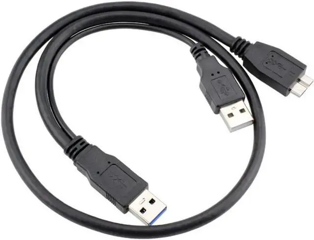 Alt view image 3 of 3 - Micro USB Cable for Mobile HDD Dual USB3.0 A Male to Micro USB 3.0 Y cable with Extra Power Cable USB A to Micro USB Cable Cord