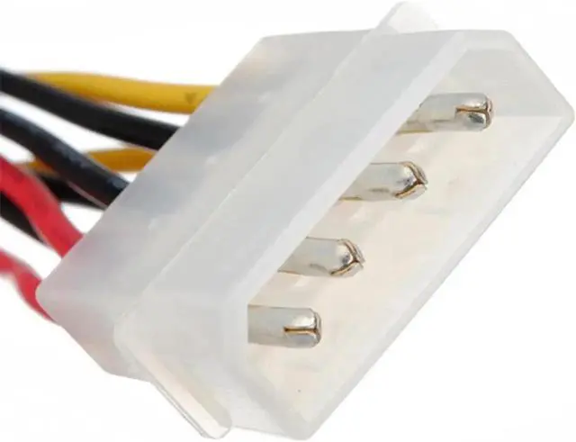 Alt view image 5 of 5 - 4 Pin IDE Power splitter IDE to sata 1 Male To 2 Female ATA SATA Y Splitter computer power supply cables extension cord