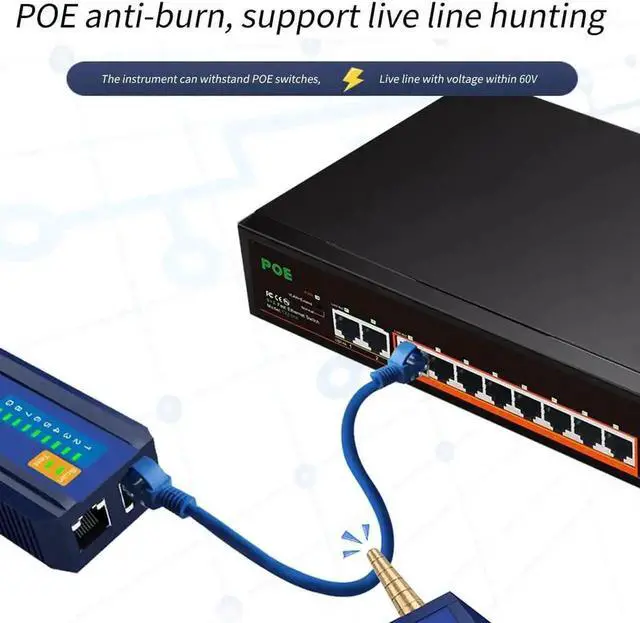 Alt view image 4 of 6 - WISDUM Network Cable Tester Digital Signal Line Finder POE Test Telephone Wire Tracker Multi-Cable Search Continuity Test for 4P 8P Network Cable