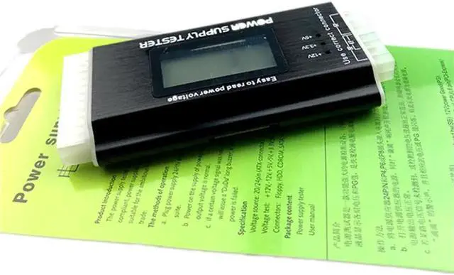 Alt view image 4 of 4 - WISDUM Digital LCD Computer PC Power Supply Tester Checker 20/24 Pin SATA HDD ATX BTX Meter Power Supply Tester Checker Power Measuring