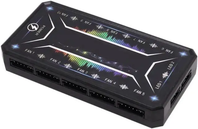 Alt view image 2 of 4 - WISDUM Computer PC Case Fan Control Board RGB Fan Remote Control Switch Colors Control Panel Can Insert 10 RGB Fans(1 Controller)