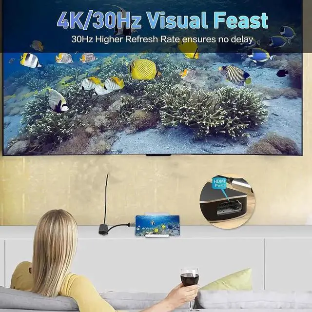 Alt view image 3 of 7 - WISDUM USB C HUB, Docking Station 6 in 1 with USB 3.0 Port, USB-C Port/PD, 4K HDMI and SD/TF Card Reader, USB C Adapter Compatible with MacBook Pro/Air Laptops and Other Type-C Devices