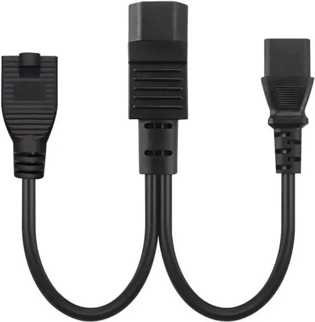 Alt view image 6 of 6 - WISDUM 1FT C14 Male PDU Style Computer Power Extension Cable Y Splitter Power Plug Cord (C14 to C13+5-15R)