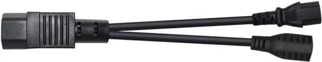 Alt view image 5 of 6 - WISDUM 1FT C14 Male PDU Style Computer Power Extension Cable Y Splitter Power Plug Cord (C14 to C13+5-15R)
