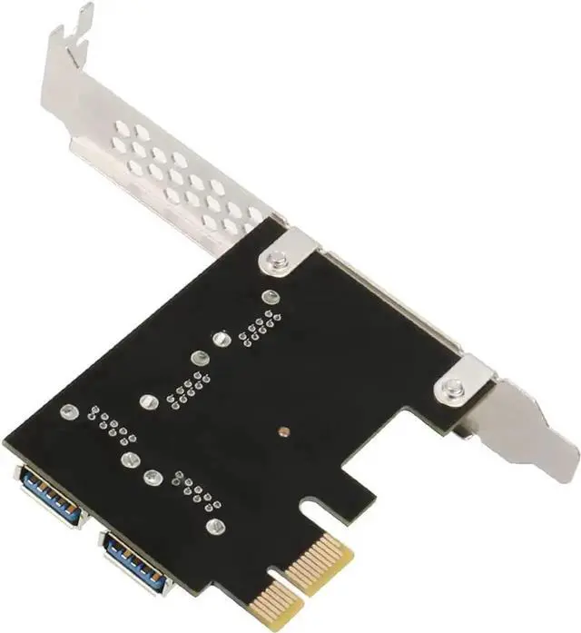 Alt view image 6 of 7 - WISDUM PCI-E 1x to 16x Riser Card PCI-Express 1 to 4 Slot PCIe USB3.0 Adapter Port Multiplier Miner Card for BTC Bitcoin Miner Mining (No Cable)