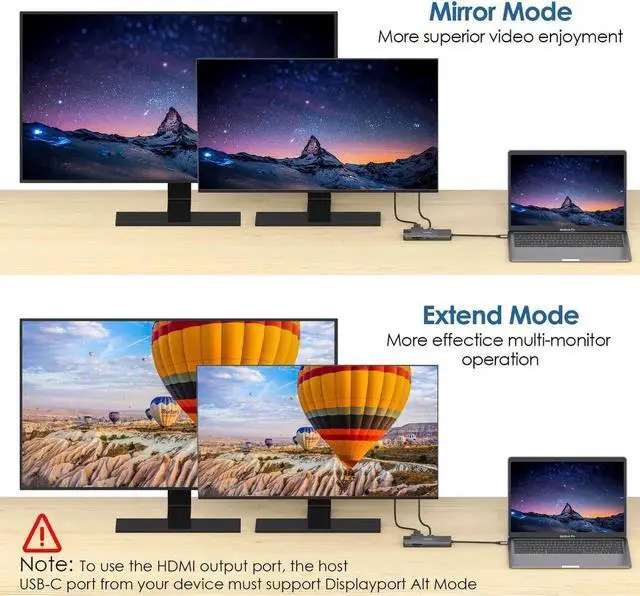 Alt view image 5 of 7 - USB C Hub, 9-in-1 USB C Adapter with 4K USB C to HDMI,2 USB 3.0,SD TF Card Reader, PD Charging Port, Gigabit Ethernet, 1080P VGA, Audio/Mic for MacBook Pro/Air and Type C Windows Laptops Type C Laptop