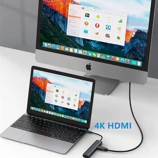 Alt view image 6 of 7 - WISDUM 6 in 1 USB C to Ethernet HDMI Adapter, Aluminum USB Hub with USB-C to Rj45 Gigabit Ethernet LAN Network Adapter USB Multiport HUB for MacBook Pro/Air, iPad Pro