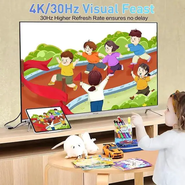 Alt view image 2 of 7 - WISDUMUSB C HUB, Docking Station 6 in 1 with USB 3.0 Port, USB-C Port/PD, 4K HDMI and SD/TF Card Reader, USB C Adapter Compatible with MacBook Pro/Air Laptops and Other Type-C Devices