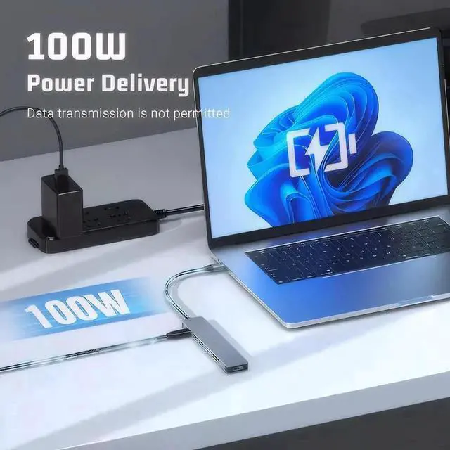 Alt view image 6 of 6 - WISDUM USB C Hub, 7-in-1 USB C to HDMI Adapter with 4K HDMI, 100W PD, 1*USB 3.0, 2*USB 2.0 and SD/TF Card Reader, Multiport Splitter Compatible with MacBook Air/Pro M1/M2, Surface Go and More