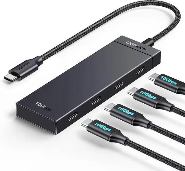 Main image of WISDUM USB C Hub, 10Gbps 4 in 1 USB 3.2 Adapter with 4 USB-C 3.2, 4 Ports USB C Splitter Extender for MacBook Pro/Air, iPad Pro, iPhone 15/15 Pro Max, Surface, PC, Laptops and More