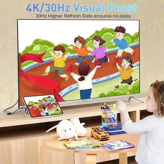 Alt view image 2 of 7 - WISDUM USB C HUB, USB C Adapter 6 in 1 with USB 3.0, 4K-HDMI, USB C Connection/PD, SD/TF Card Reader, Docking Station Compatible with MacBook Pro/Air Laptop and Other Type C Device