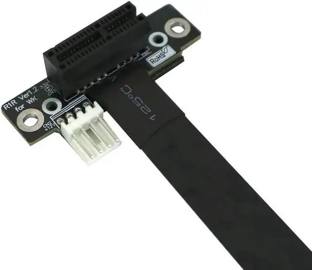 Alt view image 4 of 7 - WISDUM R11S PCIe 3.0 x1 to x1 Extension Cable EMI Shielding 8G/BPS High Speed PCI Express 1x Riser Card Extender Ribbon Cable (45cm,R11SR-WK)