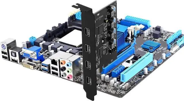 Main image of WISDUM 4Port USB-C PCIE Expansion Card, 10Gbps High Speed Transmission Stable Power USB 3.2 Front Expansion Card, 4 External USB3.2 Ports