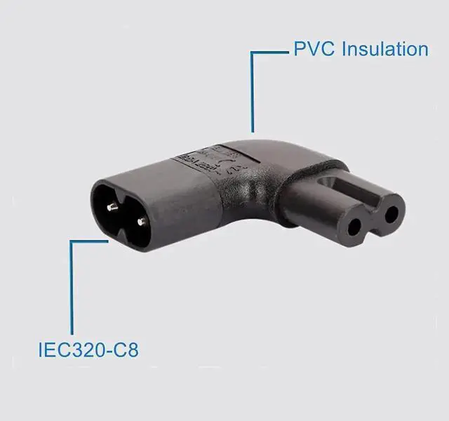 Alt view image 3 of 5 - WISDUM Power Converter Adaptor Universal IEC Socket Power Adapter for Computer TV PDU UPS Power Cord (C8 to C7)