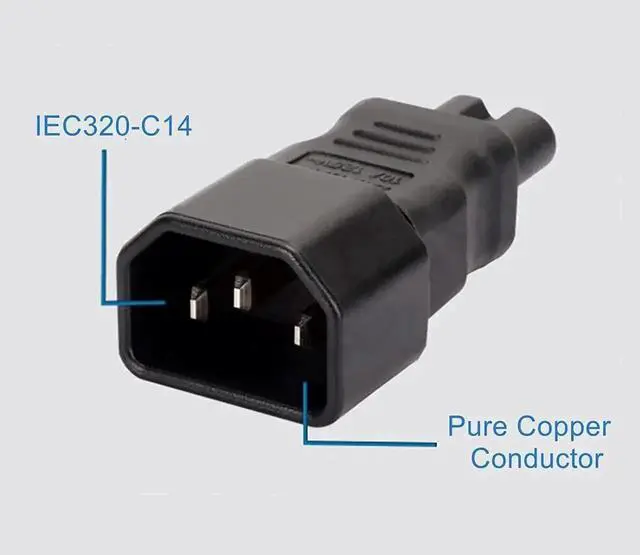 Alt view image 3 of 4 - WISDUM IEC320 Power Converter Adaptor Universal IEC Socket Power Adapter for Computer TV PDU UPS Power Cord (C14 to C7)