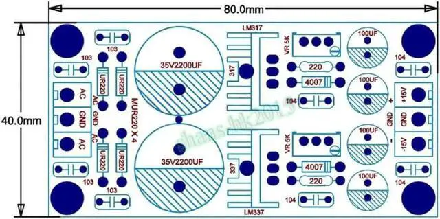 Alt view image 6 of 6 - WISDUM LM337 DC Adjustable Regulated Power Supply Board: Positive and Negative Regulated Power Supply Adjustable Module XR-103 (1Piece)