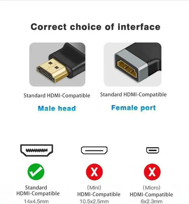 Alt view image 2 of 7 - WISDUM HD Adapter 4K/8K Compatible with HDMI 2Pack Female Male to Female Fully Shielded HD Connector (Straight Head M to F 4K)