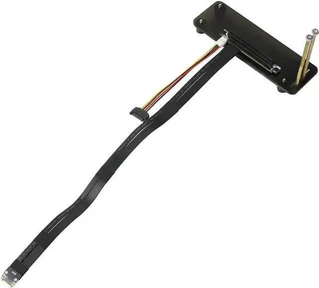 Alt view image 6 of 7 - WISDUM M.2 NGFF NVMe Key M Extender Cable to PCIE x16 Graphics Card Riser Adapter 16x PCI-e w/Vertical Bracket Stand Holder Base (25cm,Rubber Base)