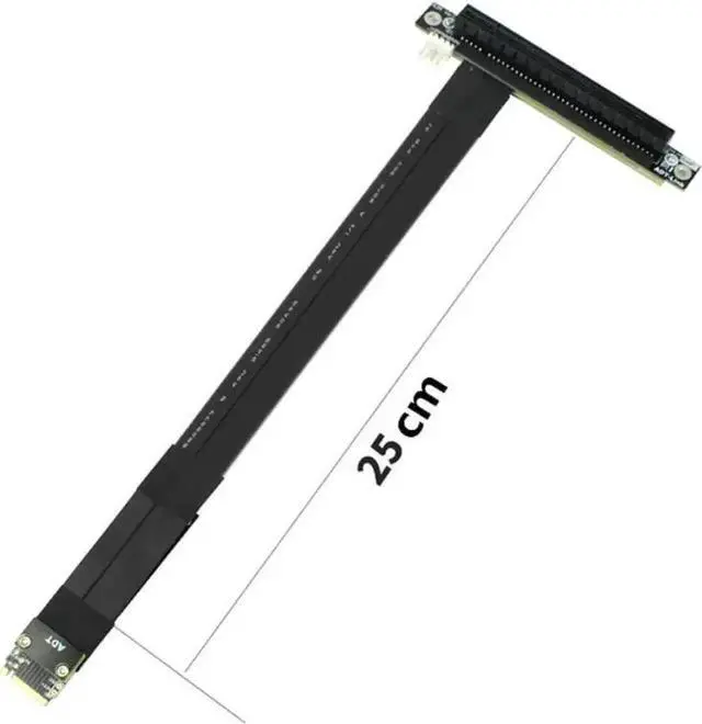 Alt view image 4 of 7 - WISDUM M.2 NGFF NVMe Key M Extender Cable to PCIE x16 Graphics Card Riser Adapter 16x PCI-e w/Vertical Bracket Stand Holder Base (25cm,Rubber Base)