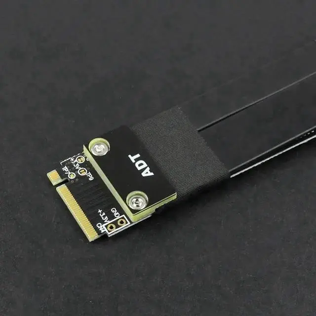 Alt view image 7 of 7 - WISDUM M.2 NGFF NVMe Key M Extender Cable to PCIE x16 Graphics Card Riser Adapter 16x PCI-e w/Vertical Bracket Stand Holder Base (25cm,Rubber Base)