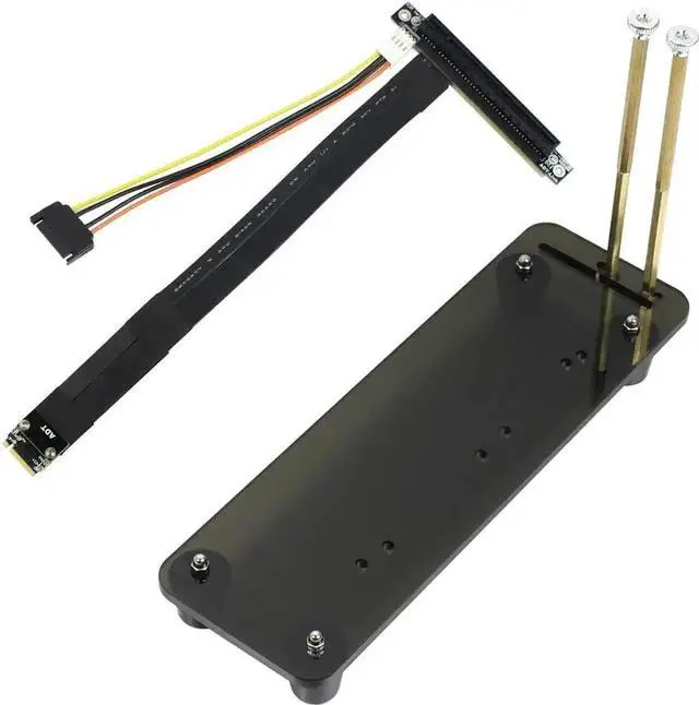 Main image of WISDUM M.2 NGFF NVMe Key M Extender Cable to PCIE x16 Graphics Card Riser Adapter 16x PCI-e w/Vertical Bracket Stand Holder Base (25cm,Rubber Base)