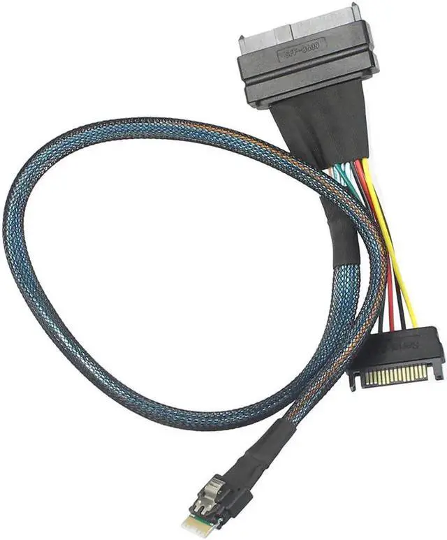 Alt view image 4 of 6 - WISDUM XT-XINTE 0.5m U.2 U2 SFF-8639 for NVME PCIe SSD Adapter Cable for Mainboard SFF-8654 Slim SAS to SFF-8639 U.2 PCIE