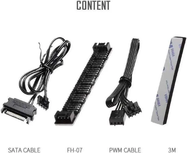 Alt view image 2 of 7 - WISDUM FH-07 SATA Powered Fan Hub with 7 PWM Ports Hub Splitter for 4-Pin & 3-Pin Computer Internal Fans