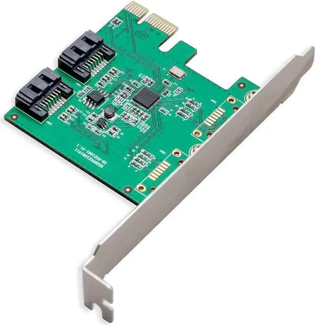 Alt view image 2 of 7 - WISDUM 2 Port SATA III PCI-e 2.0 x1 Controller Card Asmedia ASM1061 Non-Raid with Low Profile Bracket SY-PEX40039