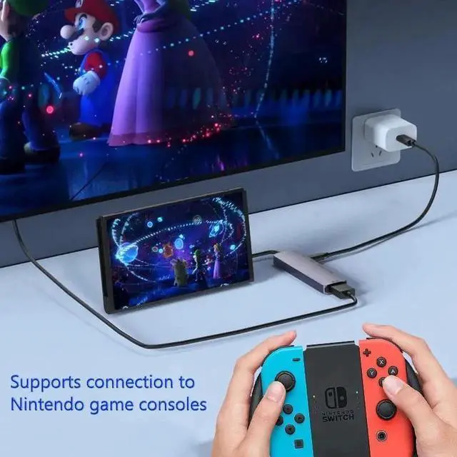 Alt view image 6 of 7 - WISDUM USB C Hub, 10Gbps USB C Splitter for Laptop, 4K@60Hz HDMI, 140W Type C Power Delivery, USB C 3.2 and 2*USB A 3.2 Data Ports for MacBook Air/Pro, PC, Flash Drive, iPhone 15/15 Pro/15 Pro Max