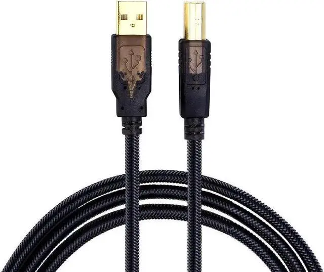 Alt view image 4 of 6 - WISDUM Printer Cable,25ft High Speed Gold-Plated Nylon Braided USB Type A Male to B Male for HP, Canon, Lexmark, Epson, Dell, Xerox, Samsung etc