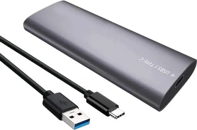 Main image of WISDUM M.2 to USB3.1 USB-C HDD Enclosure NGFF/NVMe Dual Protocol Support for M.2 NVMe M Key/M.2 SATA B Key Hard Drive (Gray)