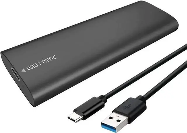 Main image of WISDUM M.2 to USB3.1 USB-C HDD Enclosure NGFF/NVMe Dual Protocol Support for M.2 NVMe M Key/M.2 SATA B Key Hard Drive (Black)