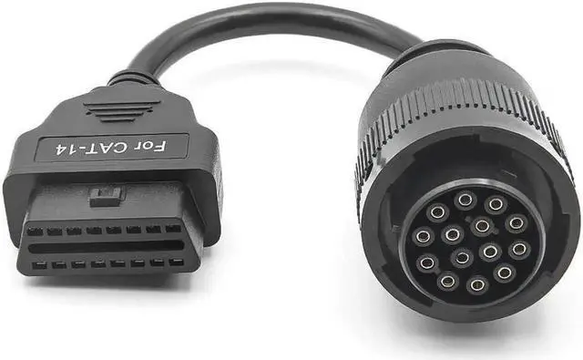 Alt view image 2 of 6 - WISDUM For Cat Truck 14pin OBD To OBD2 16Pin OBD 2 Extension Cable For Cat Truck OBD2 Connector Truck Diagnostic Scanner Tool